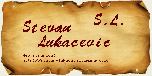 Stevan Lukačević vizit kartica